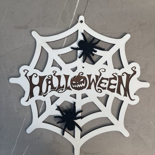 „Rémisztő Ragyogás” 3D Halloweeni Pókháló Ajtódísz